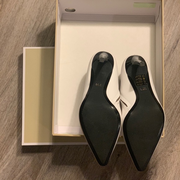 Michael Kors Corrine Optic White Bootie Heels - Picture 5 of 6